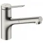 Змішувач з висувним виливом для кухонної мийки HANSGROHE ZESIS M33 74820800, нержавіюча сталь