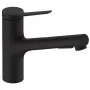 Змішувач з висувним виливом для кухонної мийки HANSGROHE ZESIS M33 74820670, чорний матовий