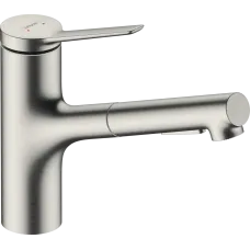 Змішувач з витяжним душем для кухонної мийки HANSGROHE ZESIS M33 74800800, нержавіюча сталь