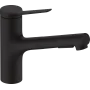 Змішувач з витяжним душем для кухонної мийки HANSGROHE ZESIS M33 74803670, чорний матовий