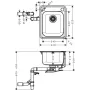 Мийка для кухні HANSGROHE S41 43334800, нержавіюча сталь