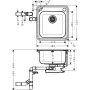 Мийка для кухні HANSGROHE S41 43335800, нержавіюча сталь