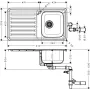 Мийка для кухні HANSGROHE S41 43340800, нержавіюча сталь