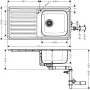 Мийка для кухні HANSGROHE S41 43341800, нержавіюча сталь
