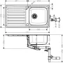 Мийка для кухні HANSGROHE S41 43338800, нержавіюча сталь