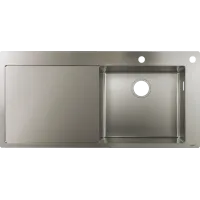 Мийка для кухні з сушаркою зліва HANSGROHE S71 43307800, нержавіюча сталь
