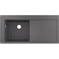 Мийка для кухні з сушаркою праворуч HANSGROHE S51 43330290, сірий матовий