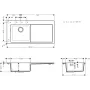 Мийка для кухні з сушаркою праворуч HANSGROHE S51 43330380, сірий матовий