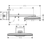 Верхній душ 460/300 2jet AXOR SHOWER SOLUTIONS 35280000, з тримачем, з квадратною розеткою