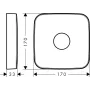 Розетка подовжувача AXOR 14971000, softsquare, 1 отвір