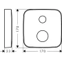 Розетка подовжувача AXOR 14972000, softsquare, 2 отвори