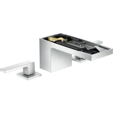 Змішувач для раковини AXOR MYEDITION 47052000, на 3 отвори, 70, з донним клапаном Push-Open, з алмазним огранюванням