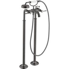 Змішувач для ванни AXOR MONTREUX 16553340, з двома рукоятками, підлоговий, з важільними рукоятками, чорний