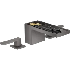 Змішувач для раковини AXOR MYEDITION 47052340, на 3 отвори, 70, з донним клапаном Push-Open, з алмазним огранюванням, чорний