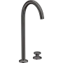 Змішувач для раковини AXOR ONE 48060340, на 2 отвори, Select 260, з донним клапаном Push-Open, чорний