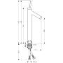 Змішувач для раковини AXOR STARCK 10129340, одноважільний, 250, з тонким руків'ям, для накладної раковини, з донним клапаном, чорний