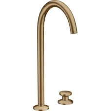 Змішувач для раковини AXOR ONE 48060140, на 2 отвори, Select 260, з донним клапаном Push-Open, бронза