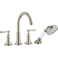 Змішувач для ванни AXOR MONTREUX 16554820, на 4 отвори, монтаж на плитку, з важільними рукоятками, нікель