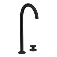 Змішувач для раковини AXOR ONE 48060670, на 2 отвори, Select 260, з донним клапаном Push-Open, чорний