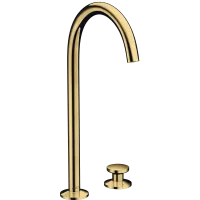 Змішувач для раковини AXOR ONE 48060990, на 2 отвори, Select 260, з донним клапаном Push-Open, золото