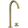 Змішувач для раковини AXOR ONE 48060990, на 2 отвори, Select 260, з донним клапаном Push-Open, золото