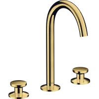 Змішувач для раковини AXOR ONE 48070990, на 3 отвори, Select 170, з донним клапаном Push-Open, золото