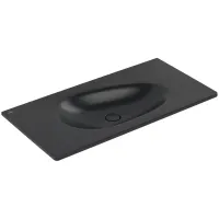Умивальник накладний VILLEROY & BOCH ANTAO 4A76A3R7, 100x50см, без переливу, без отвору під змішувач, Ceramic Plus, чорний матовий