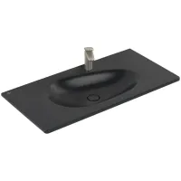 Умивальник накладний VILLEROY & BOCH ANTAO 4A76ABR7, 100x50см, з прихованим переливом, з отвором під змішувач, Ceramic Plus, чорний матовий