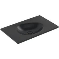 Умивальник накладний VILLEROY & BOCH ANTAO 4A7583R7, 80x50см, без переливу, без отвору під змішувач, Ceramic Plus, чорний матовий
