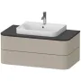 Тумбочка під умивальник DURAVIT HAPPY D.2 PLUS HP497109292, для підвісної консолі 1000х500 мм, кам'яно-сіра, сірий