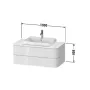Тумбочка під умивальник DURAVIT HAPPY D.2 PLUS HP497109292, для підвісної консолі 1000х500 мм, кам'яно-сіра, сірий