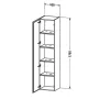 Шафка L-Cube DURAVIT L-CUBE LC1180L4343, зі скляними поличками 40х176 см, петлі зліва, білий матовий