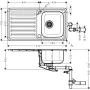 Мийка для кухні HANSGROHE S41 43337800, нержавіюча сталь