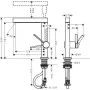 Змішувач для умивальника HANSGROHE FINORIS 76063670, чорний