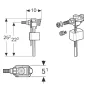 Клапан наповнює підведення води збоку, 3/8" та 1/2", ніпель з латуні. GEBERIT 136.724.00.3