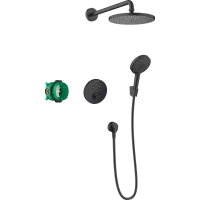 Душова система з термостатом HANSGROHE RAINDANCE S 27959670, чорний матовий