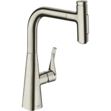 Змішувач для кухонної мийки з висувним душем HANSGROHE METRIS SELECT M71 73817800, нержавіюча сталь