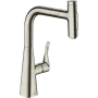Змішувач для кухонної мийки з висувним душем HANSGROHE METRIS SELECT M71 73817800, нержавіюча сталь