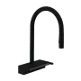 Змішувач для кухонної мийки з висувним душем HANSGROHE AQUNO SELECT M81 73831670, чорний матовий
