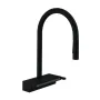 Змішувач для кухонної мийки з висувним душем HANSGROHE AQUNO SELECT M81 73831670, чорний матовий