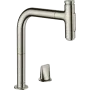 Змішувач для кухонної мийки з висувним душем HANSGROHE METRIS 73818800, нержавіюча сталь