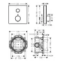 Термостат прихованого монтажу 1 функція із прихованою частиною HANSGROHE SHOWER SELECT DEL 15737600+01800180