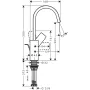Змішувач для раковини з донним клапаном HANSGROHE VIVENIS 75030670, чорний матовий