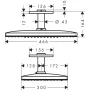 Верхній душ 460/300 3jet AXOR SHOWER SOLUTIONS 35281000, зі стельовим під'єднанням