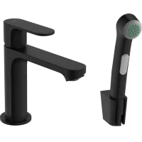 Змішувач для умивальника з гігієнчіним душем HANSGROHE REBRIS S 72215670, чорний