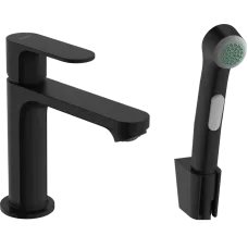 Змішувач для умивальника з гігієнчіним душем HANSGROHE REBRIS S 72215670, чорний