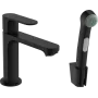 Змішувач для умивальника з гігієнчіним душем HANSGROHE REBRIS S 72215670, чорний