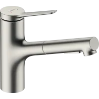 Змішувач з витяжним душем для кухонної мийки HANSGROHE ZESIS M33 74803800, нержавіюча сталь