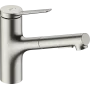 Змішувач з витяжним душем для кухонної мийки HANSGROHE ZESIS M33 74803800, нержавіюча сталь