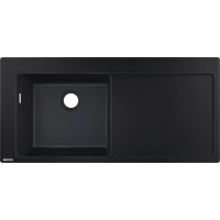 Мийка для кухні з сушаркою праворуч HANSGROHE S51 43330170, чорни матовий